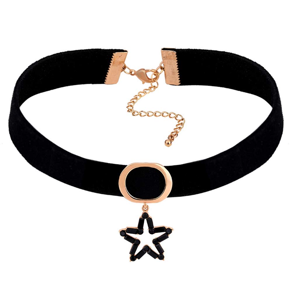 SnollowyLeather Choker Collar Punk Gothic Choker Necklace For Men Women Girls black