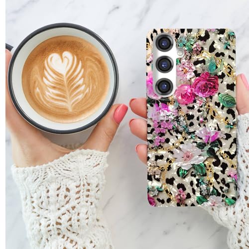 Coque souple Galaxy S24 Plus contre les rayures à imprimé fleuri