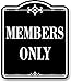 Members Only BLACK Aluminum Composite Sign, 8.5