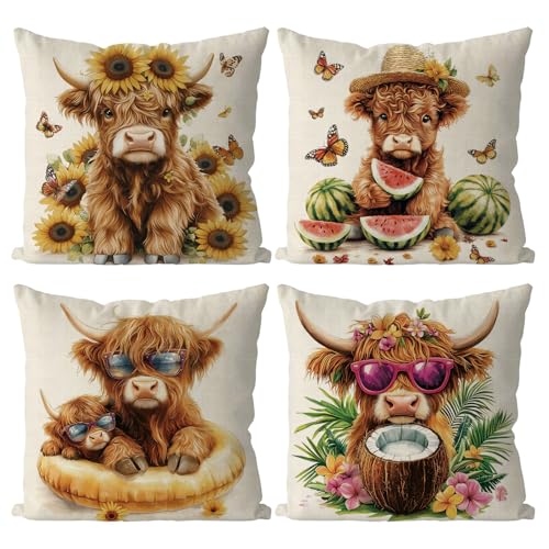 GAGEC Summer Pillow Covers 18x18 Inch Set of...