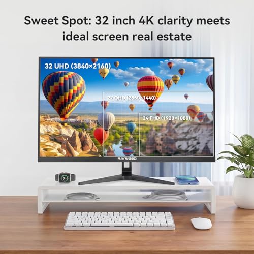 Image of Raywego 32 inch 4K Gaming Computer Monitor 60Hz UWQHD 3840x2160,99% sRGB,HDR10, FreeSync,Low Input Lag, Billions of Colors, PIP /PBP, Slim Bezel,VESA Mount HDMI /DP Eye-Care for Gaming Graphic Design