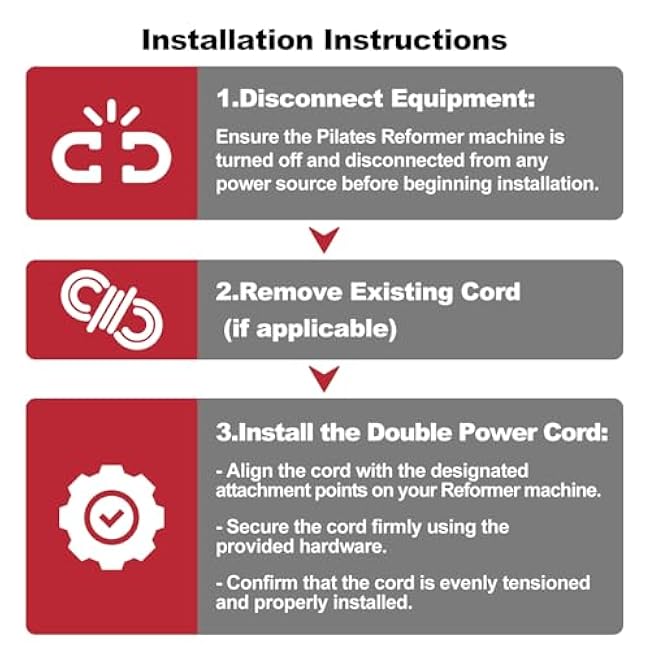 Double Power Resistance Cord - 2 Cords for Extra Resistance - Compatible with Select AeroPilates reformers ¨C 40% Extra Tension, Easy Installation, Durable Build
