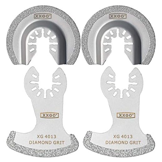 XXGO 4 Pcs Oscillating Multi Tool Diamond Segment Swing Semi Circle Grit Grout Saw Blades XG4002D