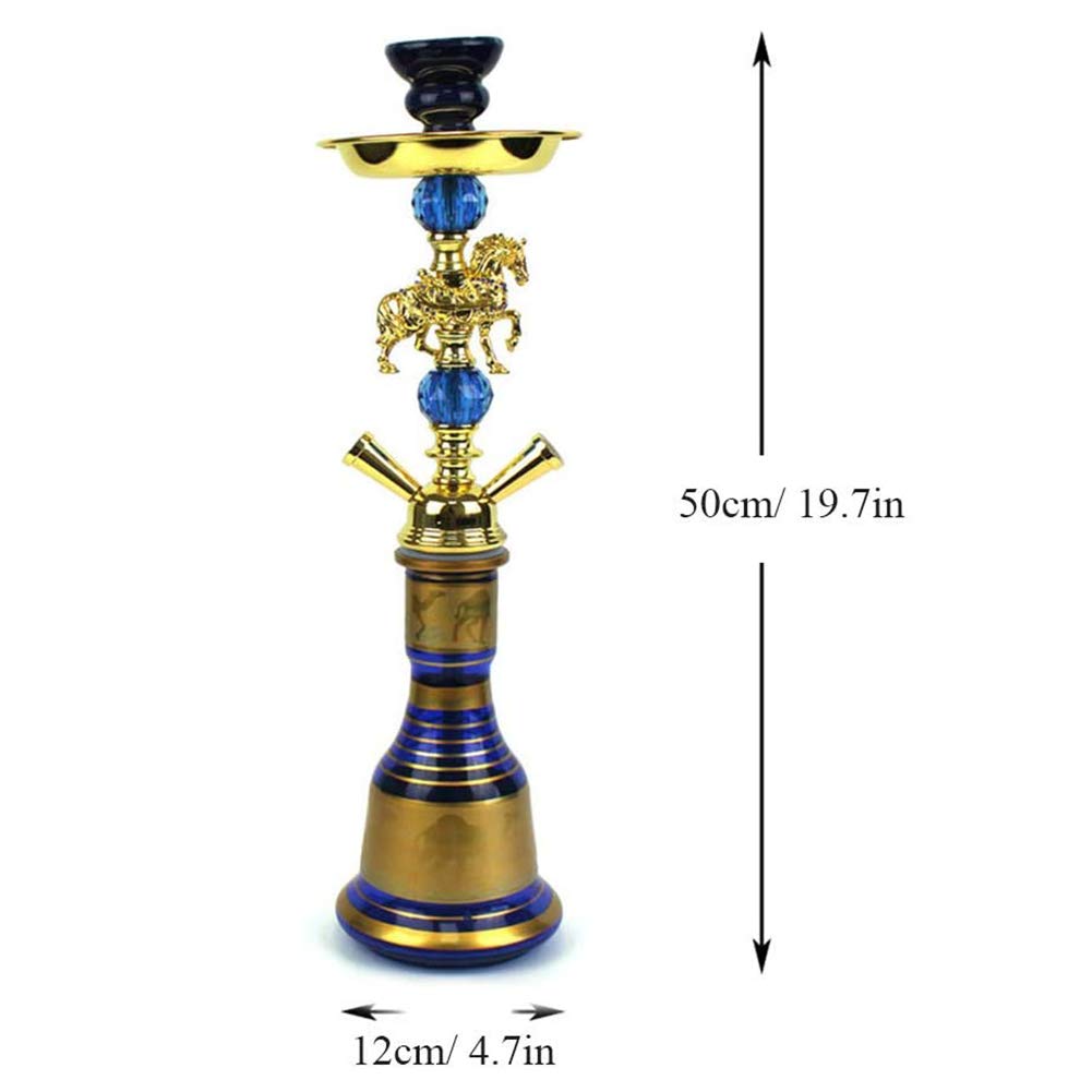 Shisha Hookah, Traje de Fumador árabe Pipa de Agua Cerámica Potbar Nightclub Juego Completo de Accesorios para narguile Tubo único para familias, hoteles Extranjeros, Bares, Clubes, hoteles
