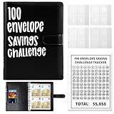 100 Briefumschläge, A5 Sparbuch für Geld & Budgetplaner, Sparen Sie 5.050 € Budgetplaner, Envelope Saving Challenge mit transparenten Geldumschlägen und Magnetknopf, Für Haushalt, Büro, Paare