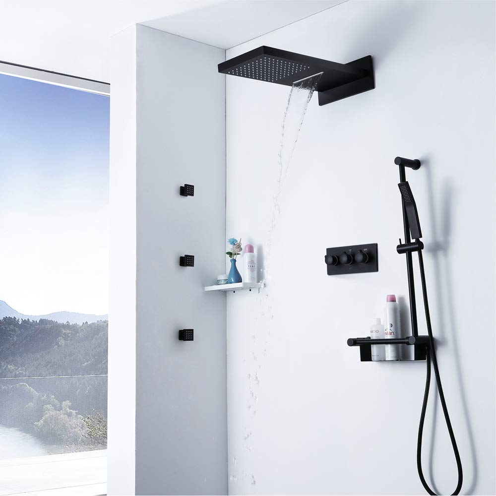 SWENEEN Handheld Showershower System,Wall Mounted With Rain Shower Head And Hand Shower Combo Set For Bathroom,Shower Sets,