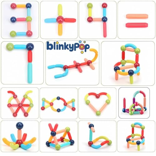 Image of Magnetic Sticks Building Blocks Set | Magnet Blocks for Kids | Magnetic Building Blocks | Safe Magnetic Balls Toy Set | STEM Educational Toy | Age 3+ | Multicolor | 32 Pc