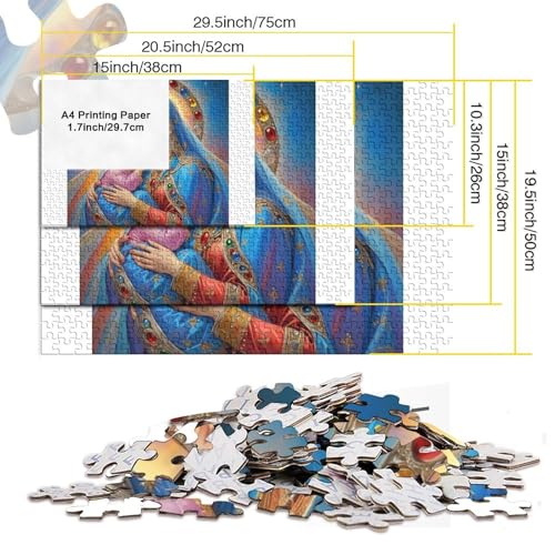 Puzzle de 1000 piezas de la Virgen María, ideal para relajarse en familia con arte religioso. 5
