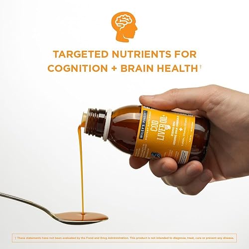 Miniatura 2 de Wiley's Finest Aceite de hígado de bacalao, suplemento de aceite de pescado omega-3 con sabor a naranja, 765 mg de omega-3, 4.23 onzas (25 porciones)