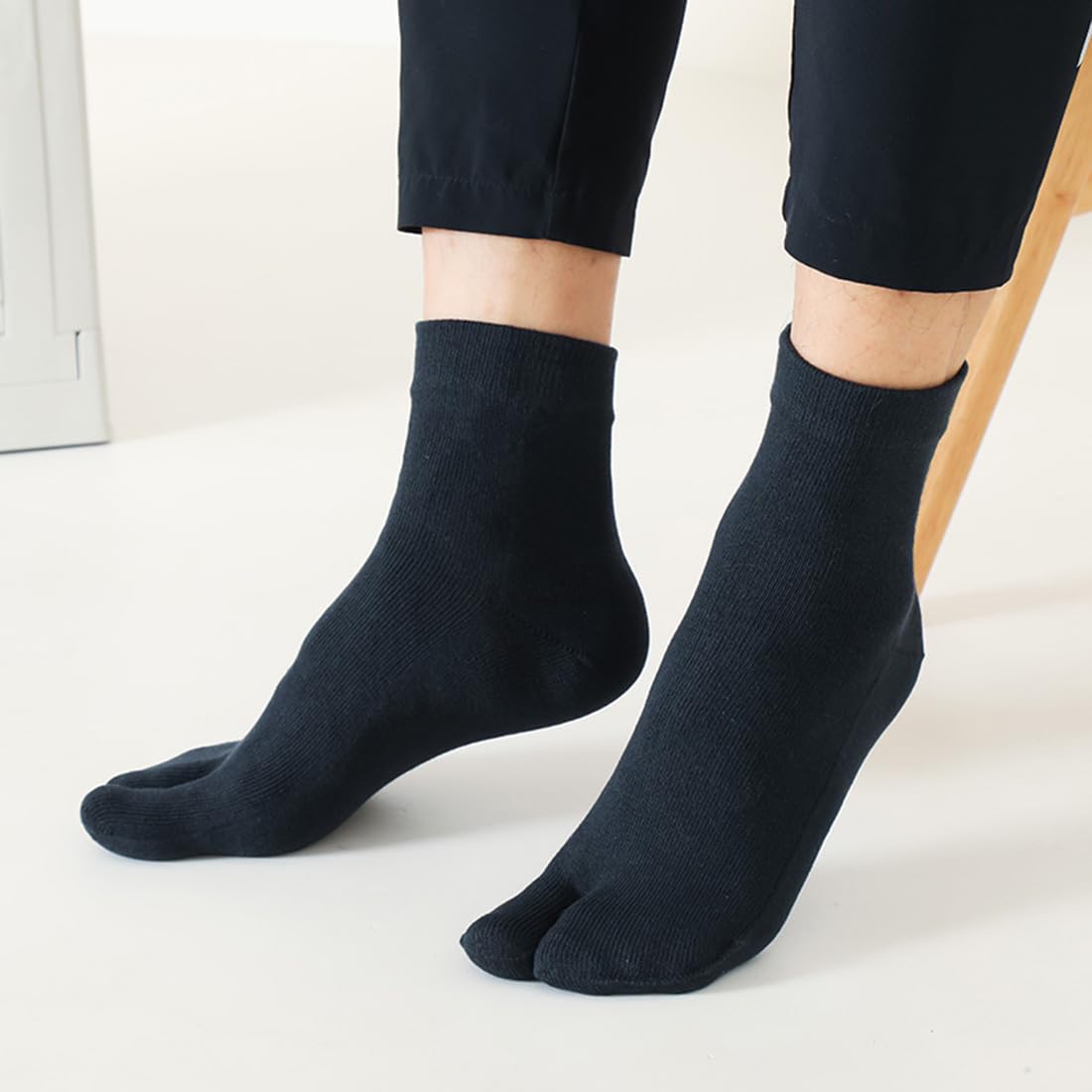 Tabi - Calcetines tobilleros de algodón con dos dedos para hombre, para correr, 6 pares, Multicolor, 6-10