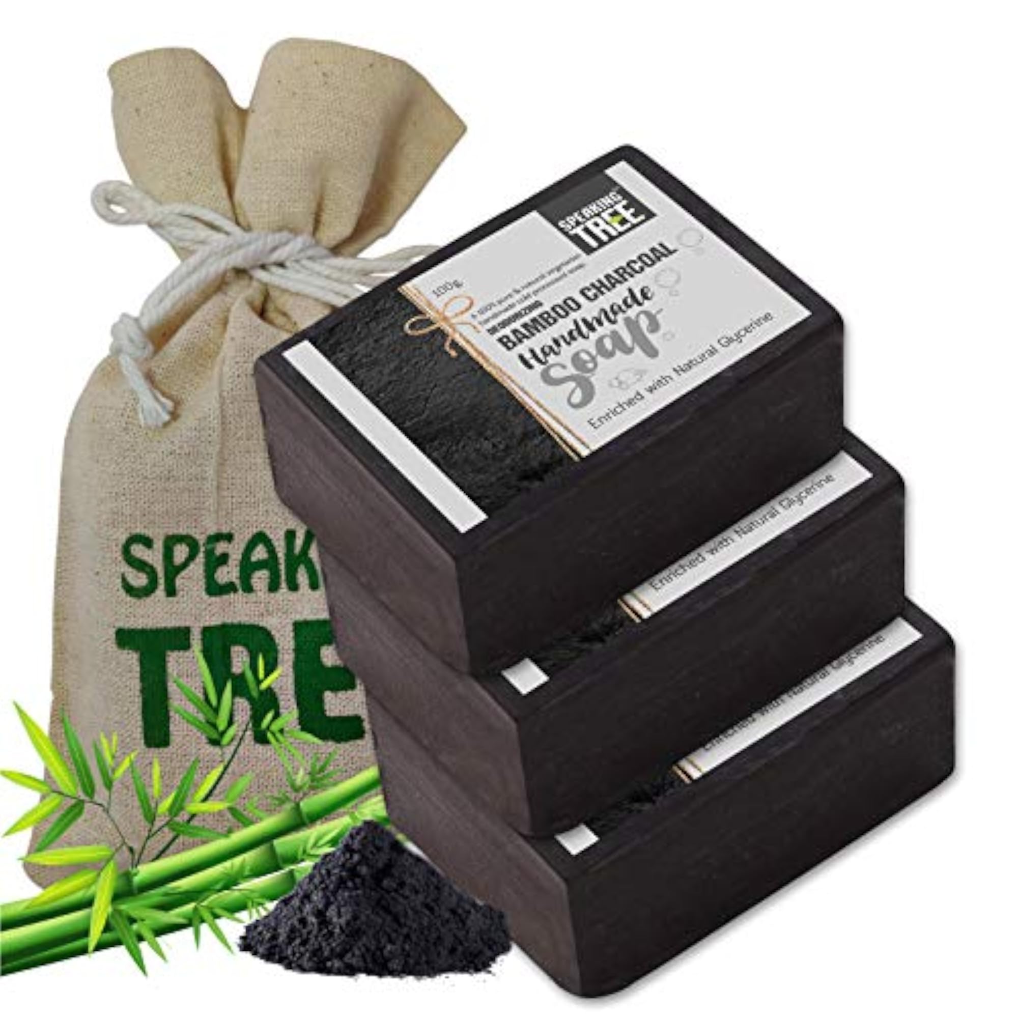 Deodorizing Bamboo Charcoal Handmade Soap, Cold Processed