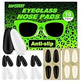 1.6mm Ultra-Thin Anti-Slip 17mm Long Silicone Nose Pads for Glasses-Replacement Anti-Slip Nose Pads, with Super Sticky Backing for Eyeglasses, Sunglasses & Blue Light Glasses