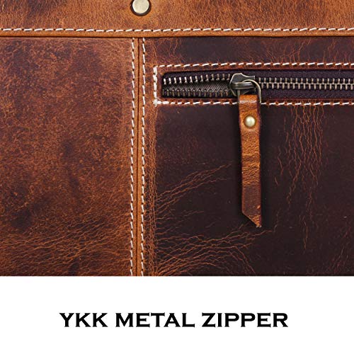 Aaron Leather 20 inch Full Grain Leather Weekender Duffle Bag (Brown)