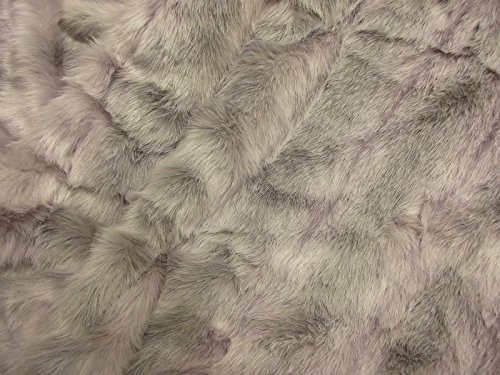 Tissu fausse fourrure super luxe gris clair à rayures - 150cm x 50cm