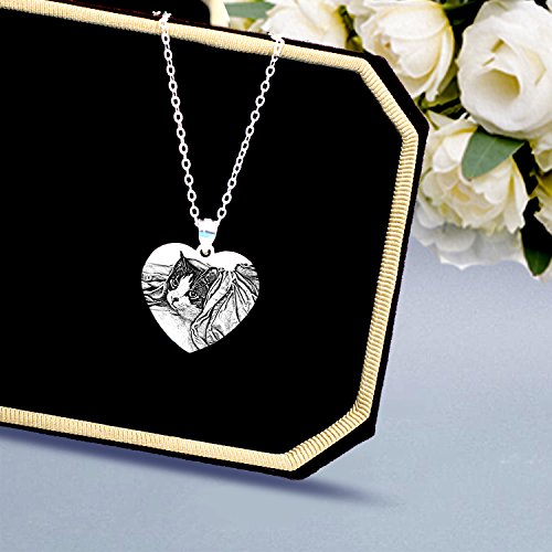 Personalized Custom Photo Necklace Pendant 925 Sterling Silver Chain Customized Picture Necklace Gift For Women/Girls/Boys/Lover #TOP3