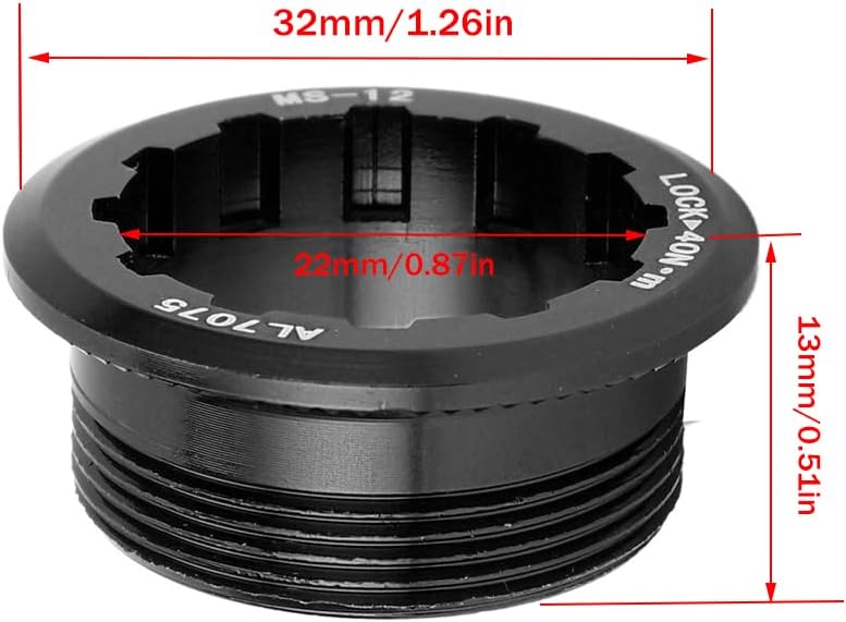 2PCS Aluminum Alloy Cassette Lockring Cover for 12 Speed Bikes – Compatible with M7100/M6100/M8100 Series, Lightweight Flywheel Lock Ring with Anti-Slip Grooves