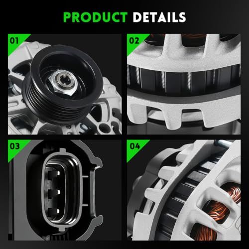 Image of 13209N New Alternator Compatible with Hyundai Accent 12-17, Veloster 2012 2013 2014 2015 2016 2017 1.6L, Kia Rio L4 1.6L 2012 2013, S6 Groove Pulley 12V 90Amp Replace# 37300-2B510 37300-2B300 2607372