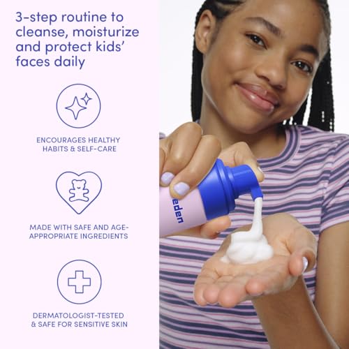Image of Evereden Kids Face Wash, Cream & Mineral SPF 30 Set, Peach, Ages 4+