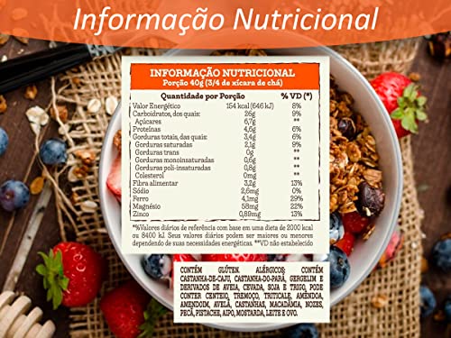 Kit 3 Granola Integral Frutas Mel Sem Açúcar Mãe Terra 250g