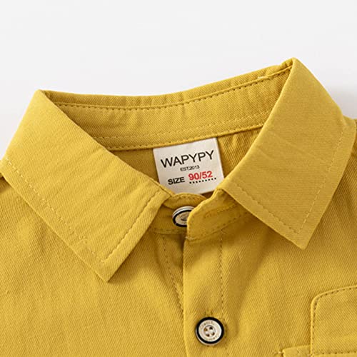 Kids Toddler Flannel Shirt Jacket Plain Long Sleeve Lapel Button Down Shacket Baby Boys Girls Fall Tops Clothes4
