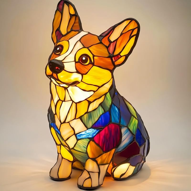 HOPASRISEE Corgi Lamp and Pug Lamp, Dog Series Art Night Light with Warm Ambient Glow, Cute Pet Dogs Themed LED Table Night Lamps for Home Decor, Fun Gift for Dog Lovers (M) — image 1