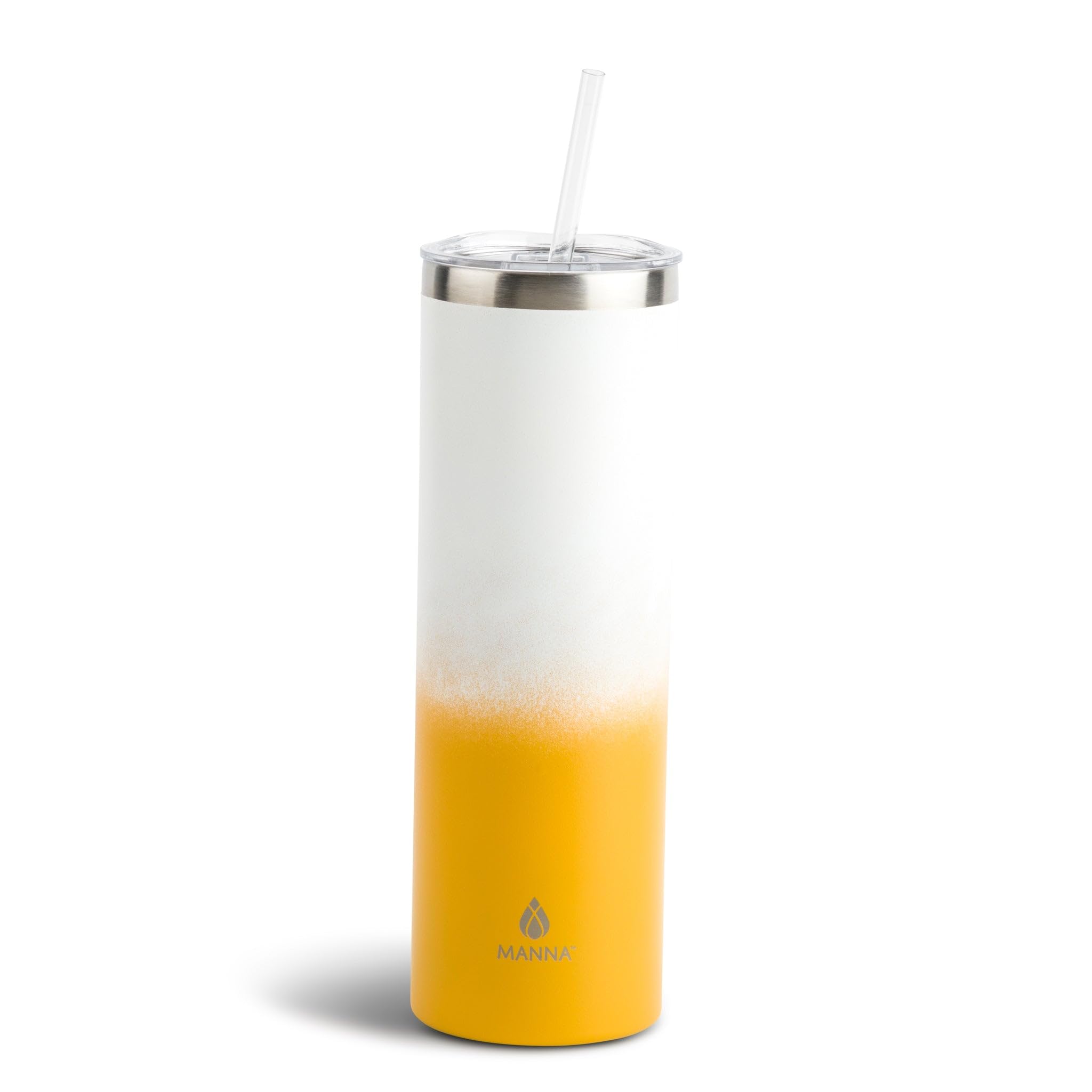 Manna Skinny Isolierbecher – 850 Ml, Doppelwandig Mit Strohhalm & Spritzschutzdeckel