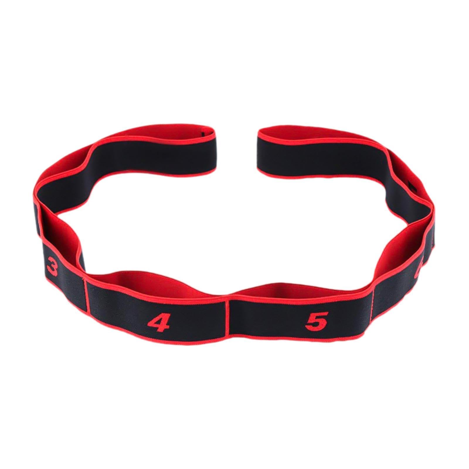 MYADDICTION 8 Segment Yoga Stretch Strap Elastic Strap for Upper Lower Body Shoulder Leg red-image-17