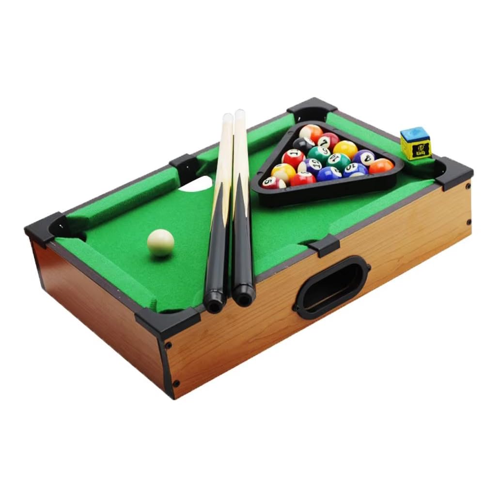 BAKAJI Carambola da Tavolo con Stecche e Palle con Triangolo, Biliardo da Casa con Palline e Accessori per Adulti e Bambini, Gioco di Società Idea Regalo con 6 Buche, 51 x 31 x 10 cm