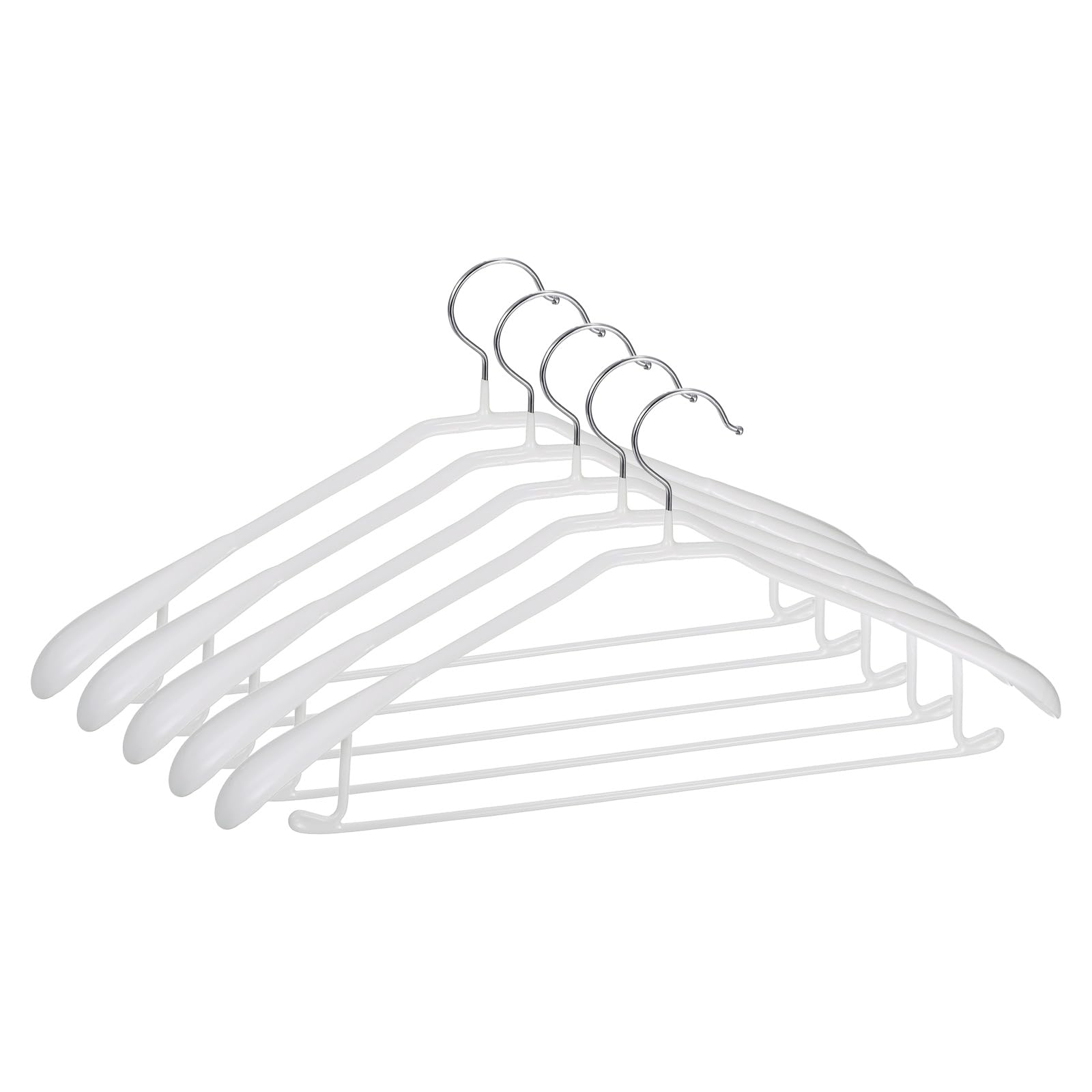 sourcing map 5 Pcs Sweater Hangers, 18 Inch Padded Blouse Hangers for Women's Clothing No Shoulder Bump Built-in Shoulder Hook, Clothes Hanger for Shirt, Suits, Coats, Jackets, Skirts, White
