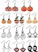 12 Pairs Halloween Theme Earrings Drop Dangle Earrings Halloween Pumpkin Ghost Skeleton Dangle Earring for Women Halloween Decoration