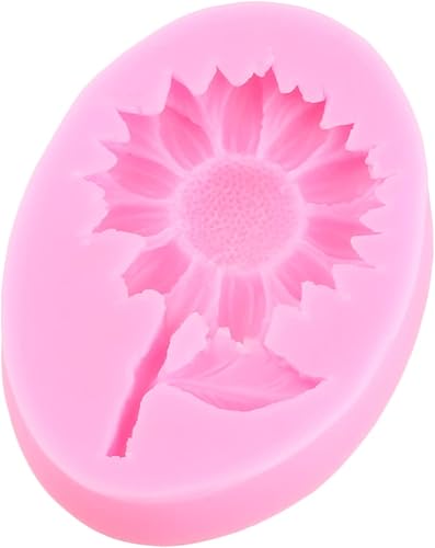 Miniatura 8 de RFGHAC Moldes de silicona de girasol, molde de fondant de estamen de girasol para decoración de pasteles, decoración de cupcakes, chocolate,