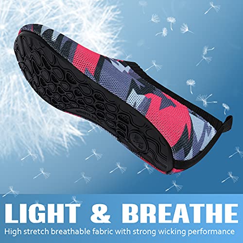 Image of ANLUKE Water Shoes for Women Men Quick-Dry Swim Shoes for Pool & Beach | Breathable knit upper with a flexible barefoot feel; ideal for pool, beach, swim, yoga or slippers.