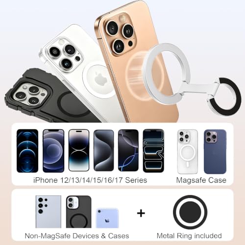 Image of Magnetic Phone Ring Grip for MagSafe Compatible with iPhone Samsung(Silver)