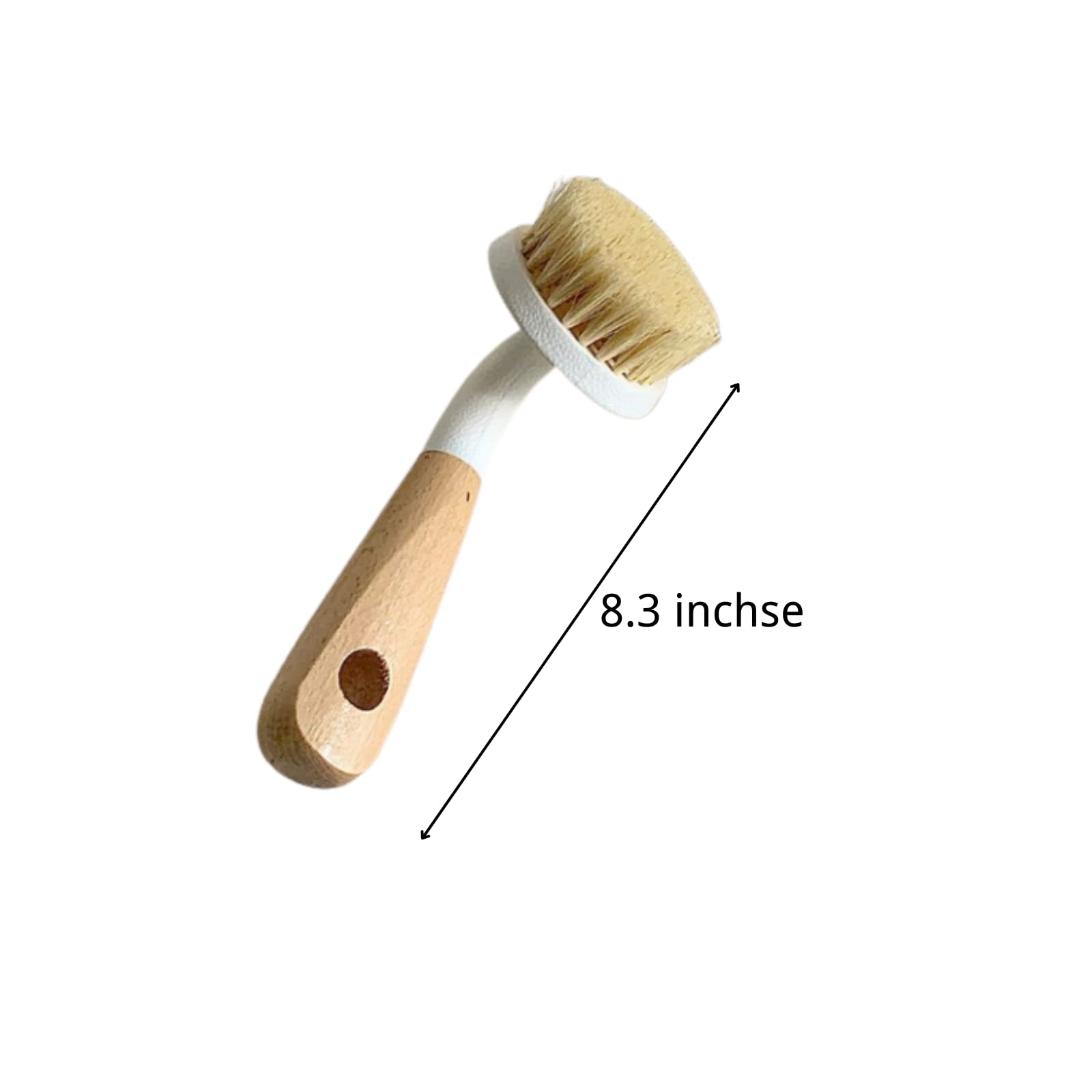 BeyondNice Natural Coir Sisal Hemp Dish Brush with Handle, Scrub Brush for Cleaning Kitchen and Washing Dishes, for Sink, Pots, Pans, Cleaning Brushes Tools (1 Pack)