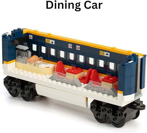 Miniatura 5 de Block Builder Juego de bloques de construcción con control remoto de tren de alta velocidad con estación de tren completo (1532 piezas). Bloques de