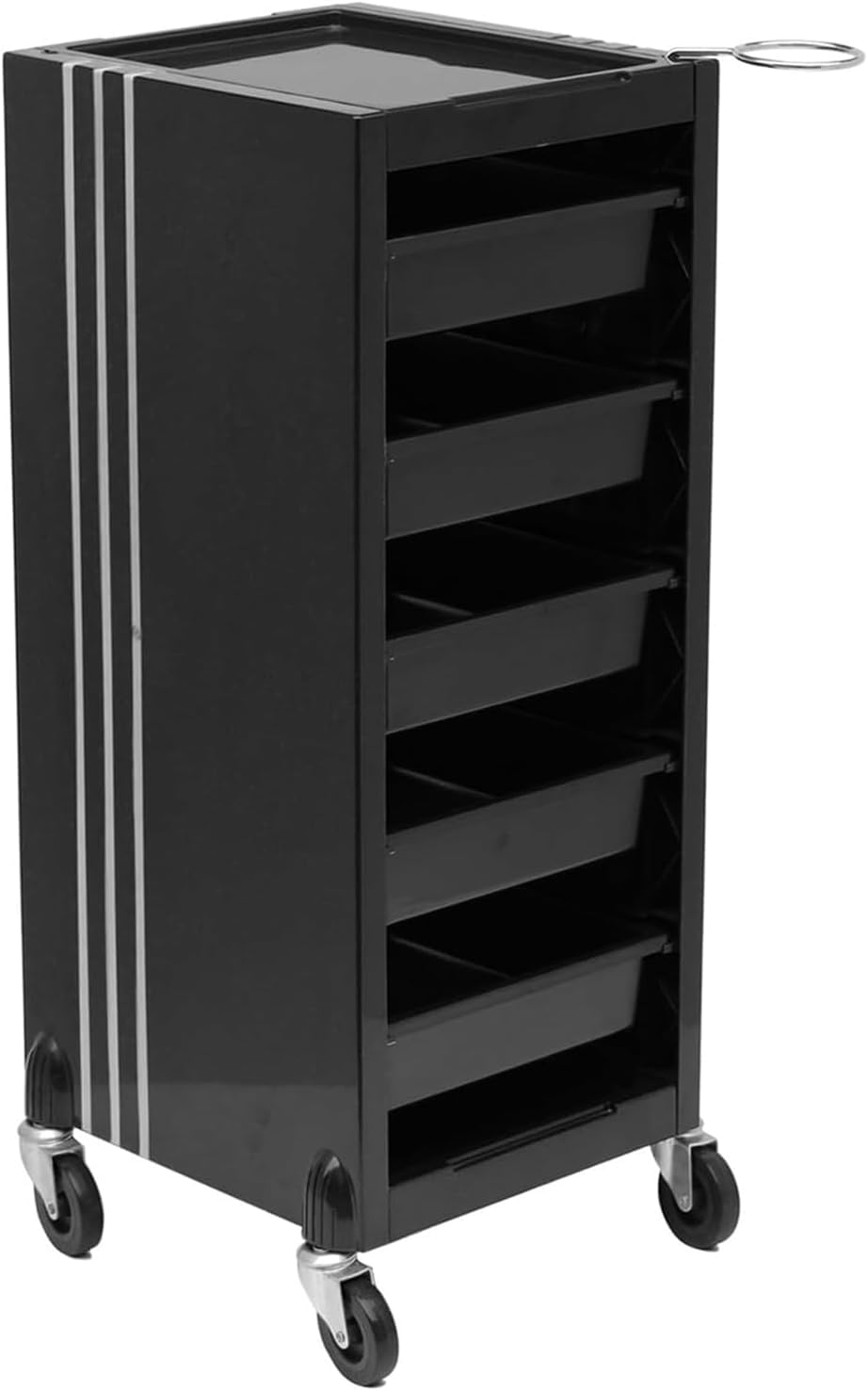 VUIKLCty Salon Rolling Cart 6 Tier Salon Trolley Abs Salon Cart Hair Dryer Holder Trolley Cart 5 Drawer Spa Barber Salon Trolley Cart(Schwarz)