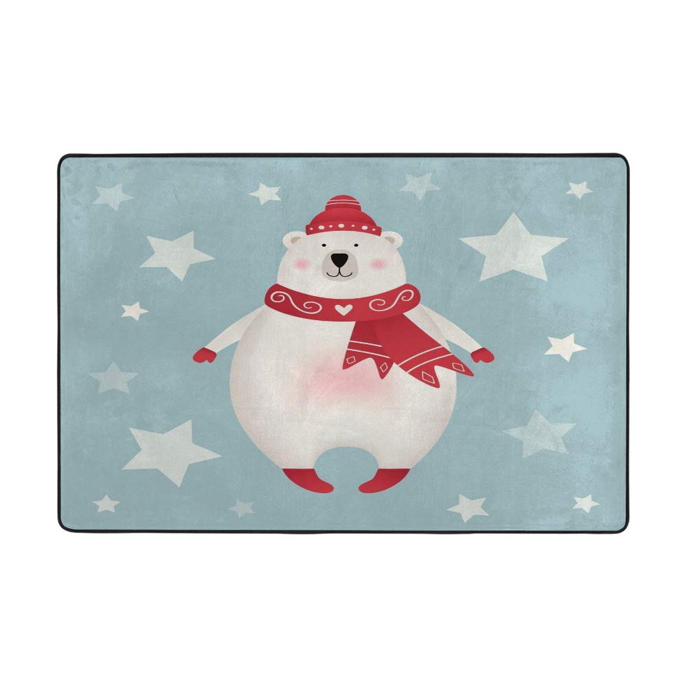 Tapis de maison moderne ours blanc CHEHONG en polyester salon 80x58 inch