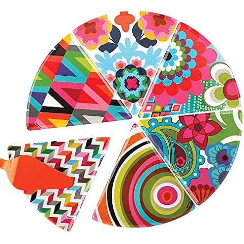 French Bull Melamine Assorted Plates-6 Piece Set -Melamine Dinnerware-Platter, Serving, Party, Platter, Dish (8" Dessert Plates, Assorted) Cover