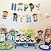 Cartoon Toy Birthday Banner And Garland - Decorative Items For Cartoon Story Party - Theme: Cowboys And Space Heroes - Reusable Party Banner - Indoor And Outdoor Decoration Items