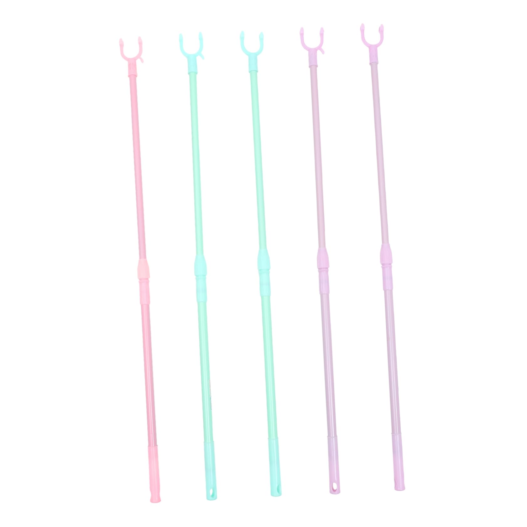 KOMBIUDA Telescopic Clothes Drying Pole Set of 5 Easy to Extend Clotheslines Pole 56-96cm Pp Stainless Steel Retractable Clothesline Rods