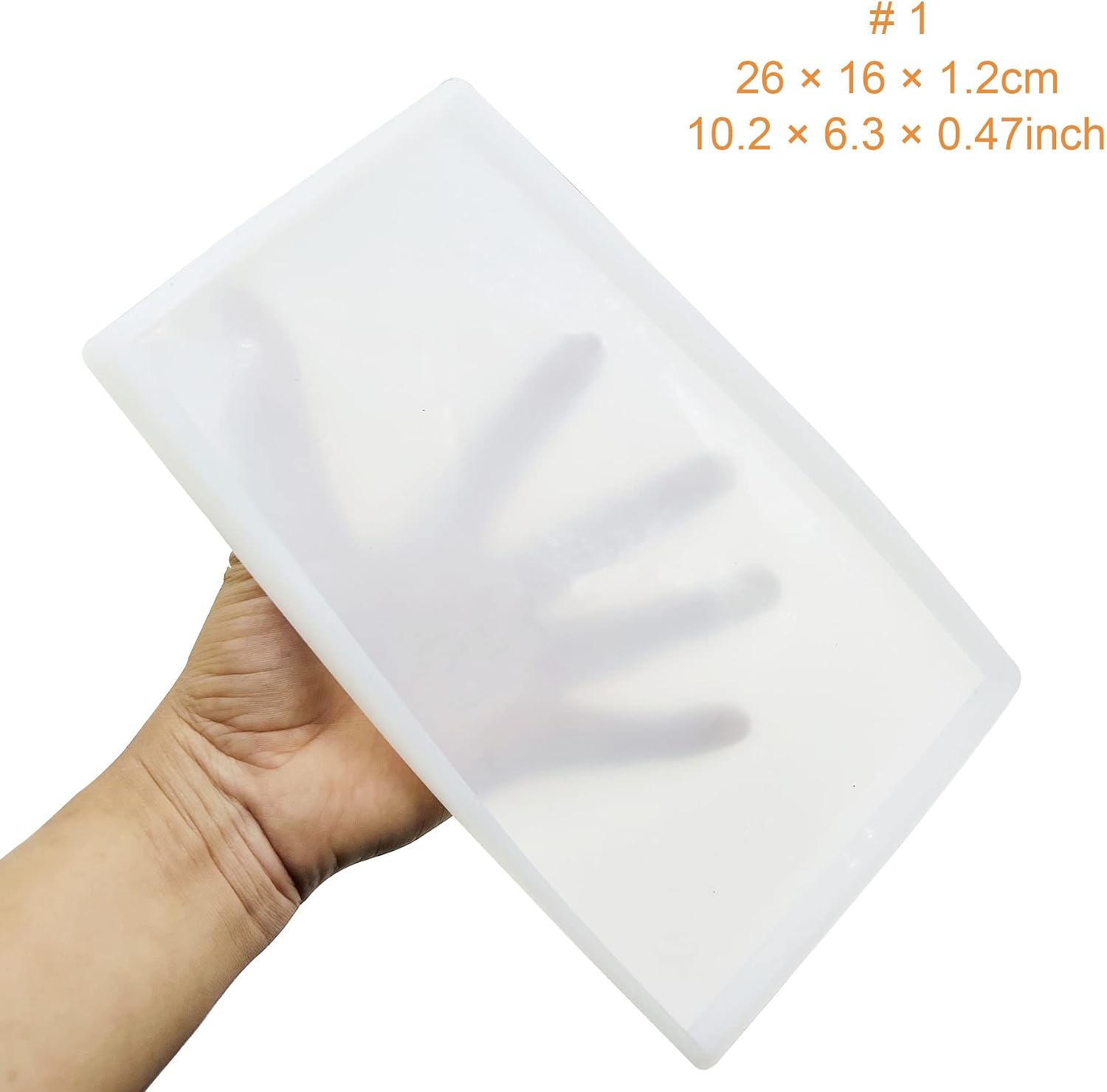 Woohome Large Silicone Resin Tray Mold, 7.8×11.8 inch/ 5.9×9.8inch Rectangle Plate Epoxy Resin Casting Mold for DIY Faux Agate Tray, Serving Board, Coaster, Home Decor