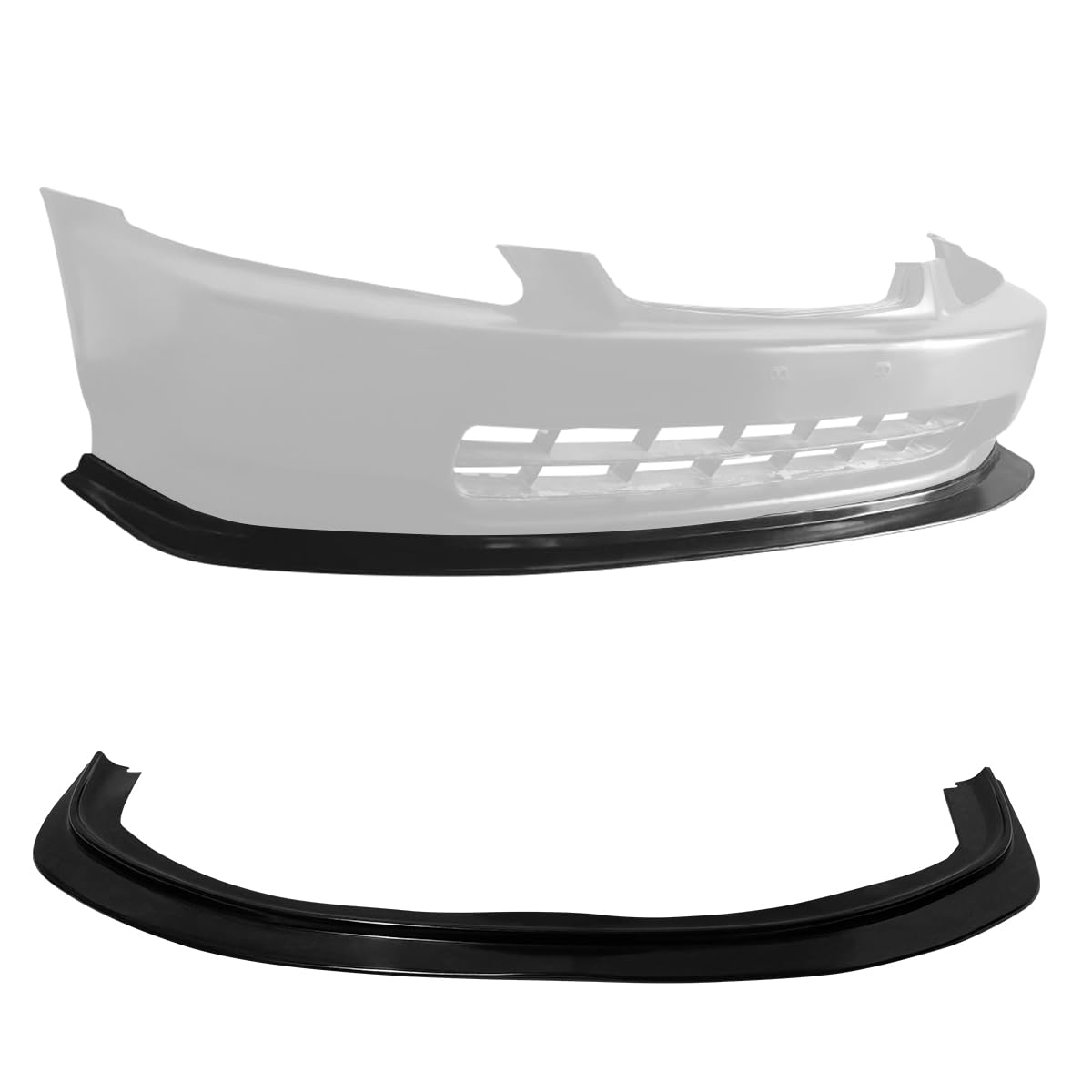 Front Bumper Lip Chin Spoiler, Compatible with 1996-1998 Honda Civic, DP Style PU Front Lower Aerodynamic Splitter, Unpainted Black, 1PC