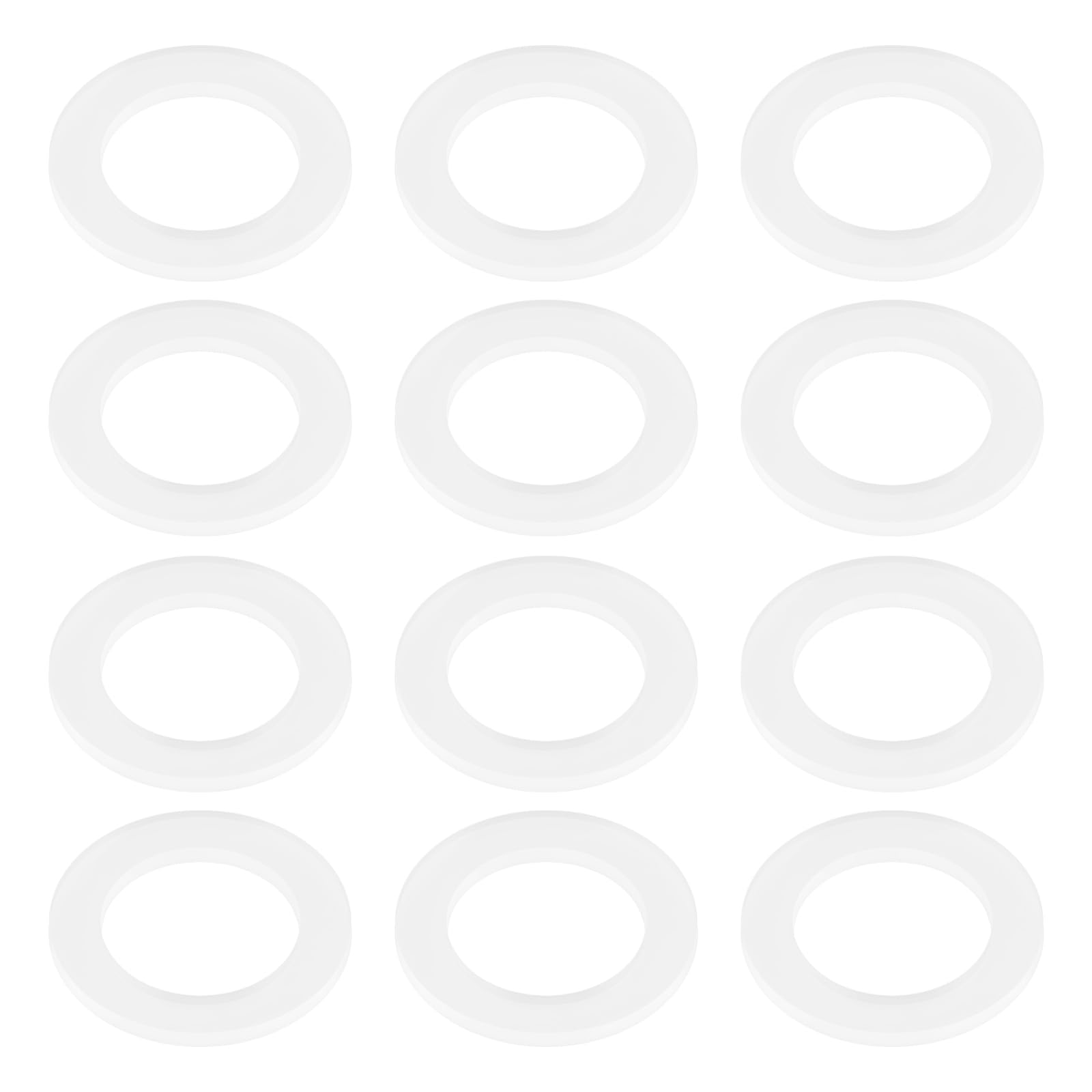 Micro Traders 100PCS Silicone Spacer Clear Flat Washer Gasket Replacement Ring for Door Handles Bathroom Towel Bars Outer Diameter 15mm Inner Diameter