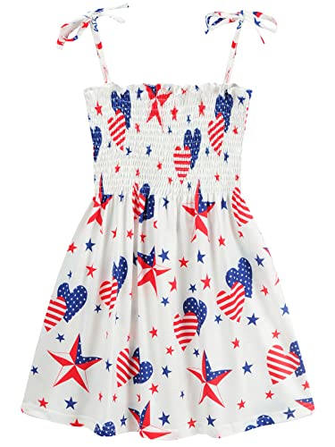 Toddler Girls 4th of July Dress Girls American Flag Outfit Kids Patriotic Independence Memorial Day Dress 2-7 Years