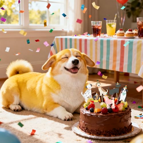 Gkhlg 36 Stück Hund Cupcake Toppers Muffin Deko Farbenfrohe Hund Geburtstag Tortendeko für Kinder Märchen Party Hundegeburtstag Babyparty Taufkuchen Zuhause