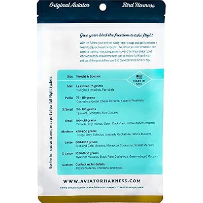 The AVIATOR Pet Bird Harness and Leash: X-Small Green