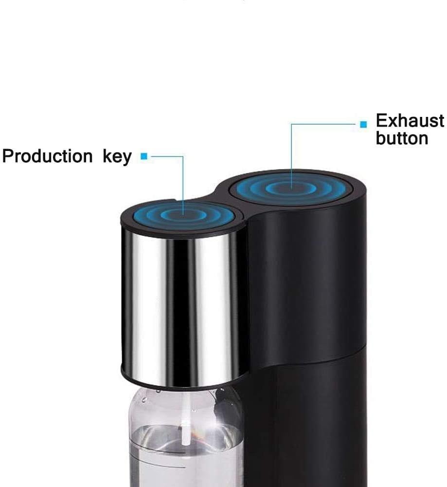 Sparkling Water Maker Bundle (Black) Commercial Bubble Water Machine 1L Capacity CO2 Cylinder for Beverage Shop Coffee Shop Kitchen