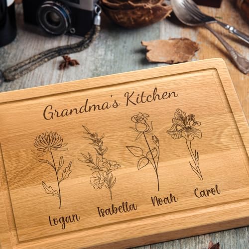Personalized-Cutting-Board-For-Mom-Grandma-Birth-Flower-Grandmoms-Garden-Mothers-Day-Gifts-For-Grandma-Christmas-and-Birthday-Gifts-For-Mom-From-Son-Daughter-Chopping-Board-for-Mamas-Kitchen