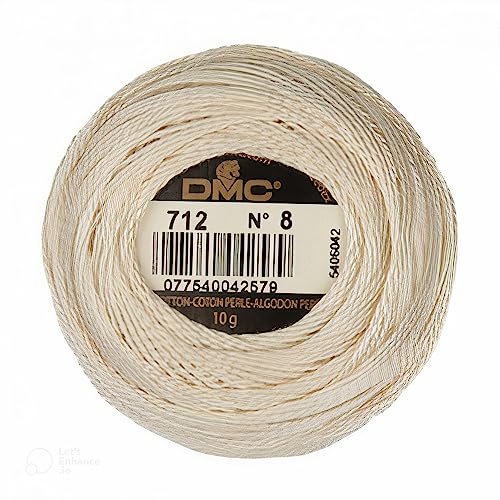 Hilos de Algodón Perlado DMC Color Crema x3 Bolas miniatura 2