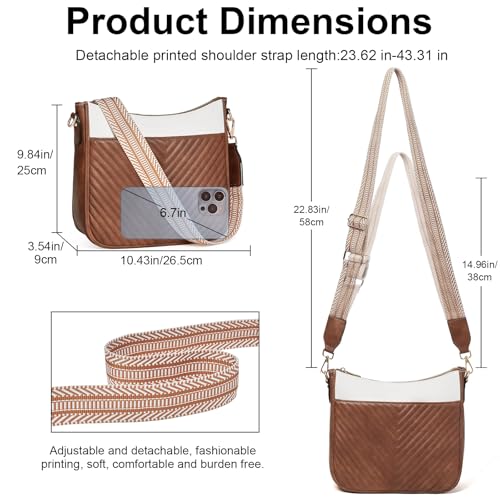 Image of GOIACII Crossbody Bags for Women Travel Purses Leather Handbags Medium Shoulder Bag with Adjustable Strap